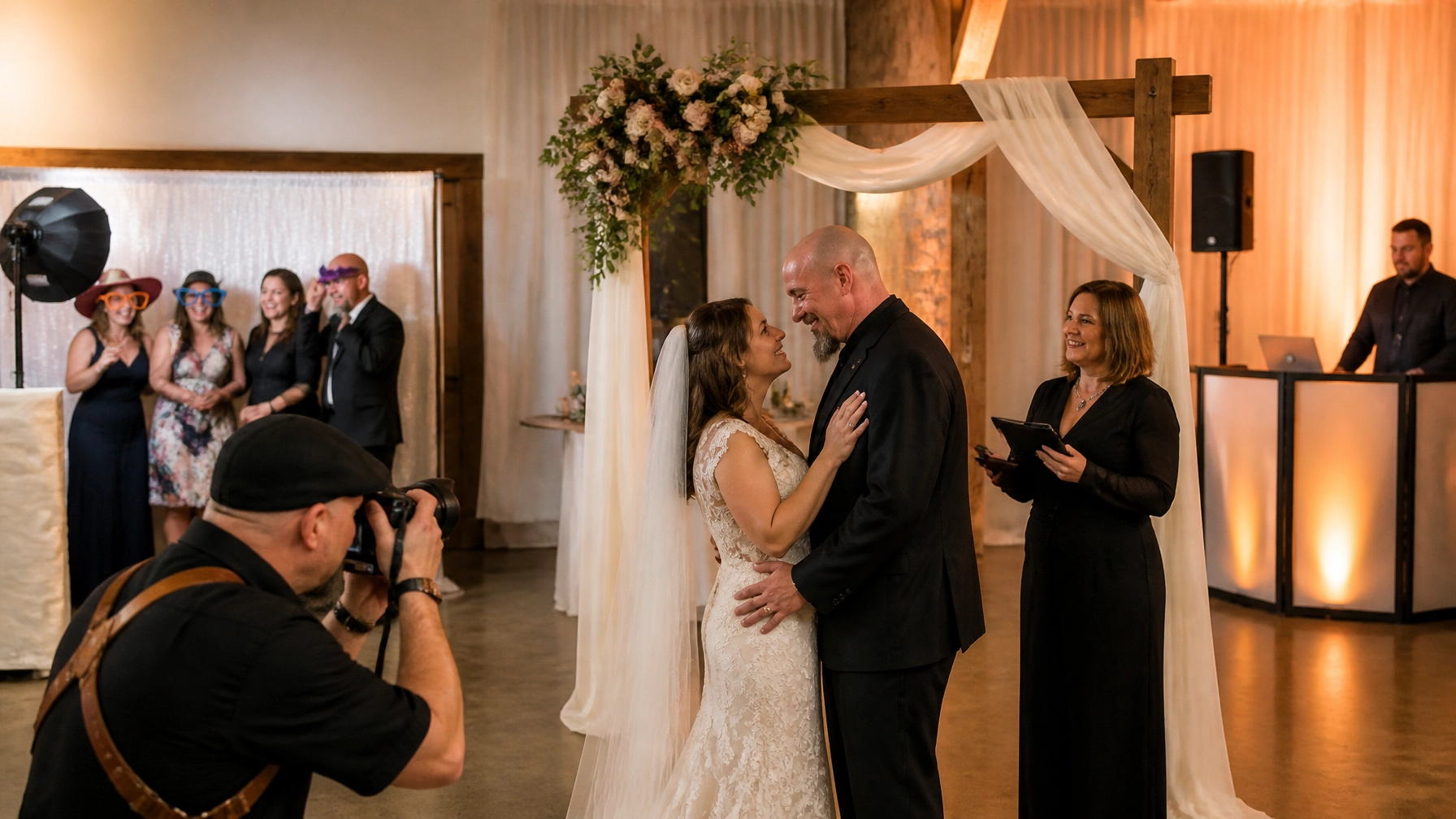 Photography, Officiant, Photo Booth & DJ: The Team Titus Services Rotation for Your Celebration